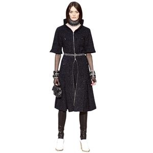 CHANEL 13A Runway Fantasy Fringe Navy Mini Skirt